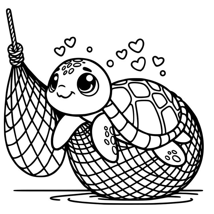 Turtle catched by Fishingnet